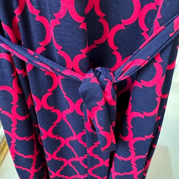 Hawthorn dress red navy pattern business casual - Picture 5 of 7